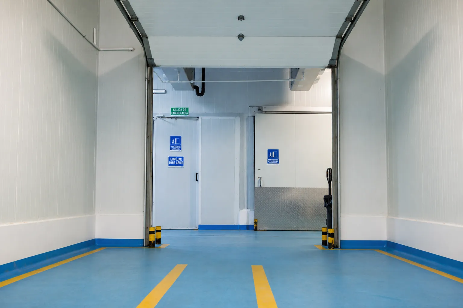 Staging area with safety markings at the Bonum plant.